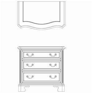American Drew Cherry Grove 45th 791421 Traditional 3 Drawer Night